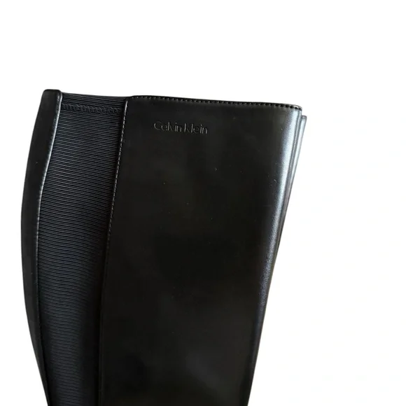 NIB Calvin Klein Loanna Black stretch pointed heeled boots 7.5 - Picture 3 of 8